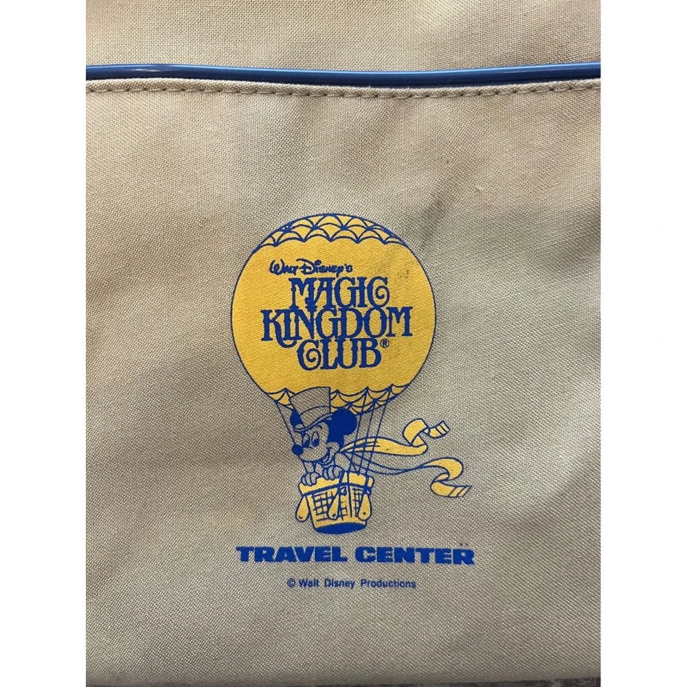 VTG Walt Disney World Magic Kingdom Club Tan Canvas Carry On Tote Bag 70s Mickey